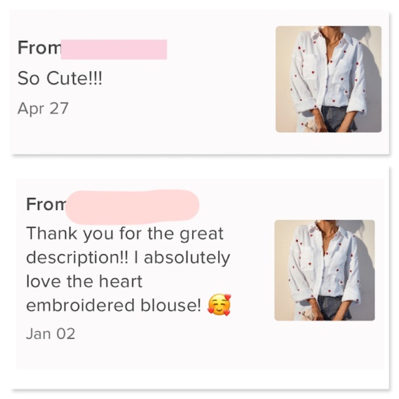 Cotton White Casual Shirt Embroidered Red Hearts Button Down Up Long Sleeve - Picture 7 of 16